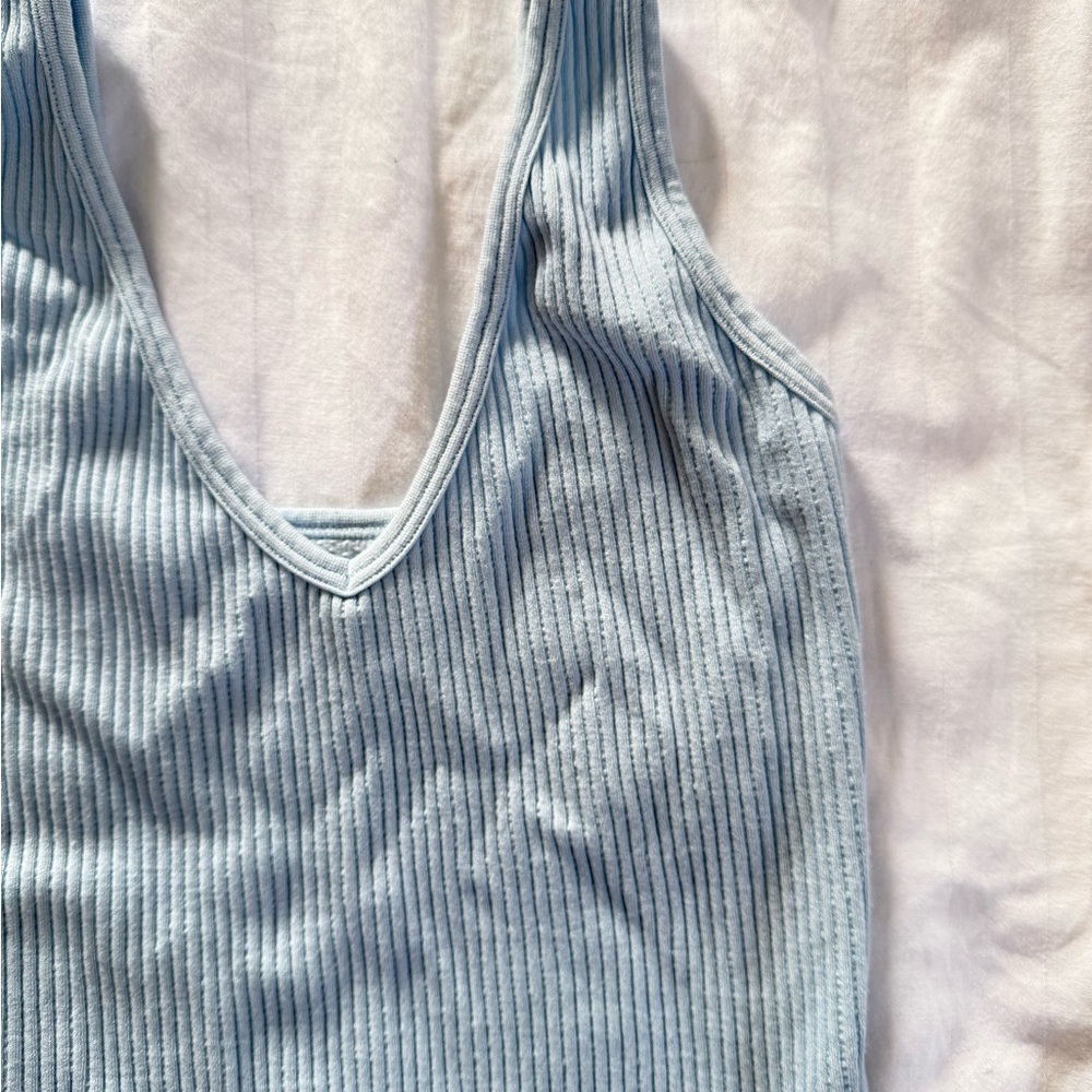 SOLD Intimately Free People Light Blue Ribbed Tank Top